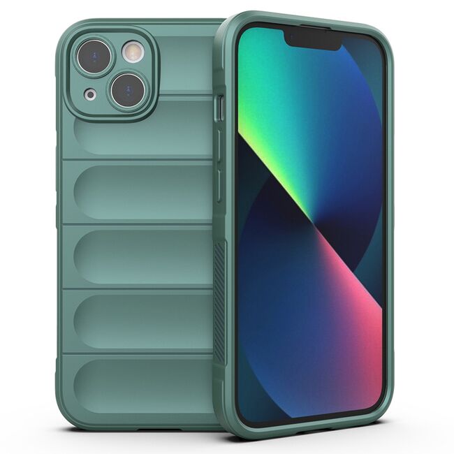 Husa pentru  iPhone 13 Liquid Silicone, Microfibre Lining, Non-Slip Airbag Design, verde
