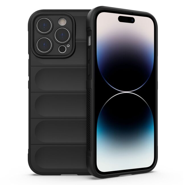 Husa pentru  iPhone 14 Pro  Liquid Silicone, Microfibre Lining, Non-Slip Airbag Design, negru