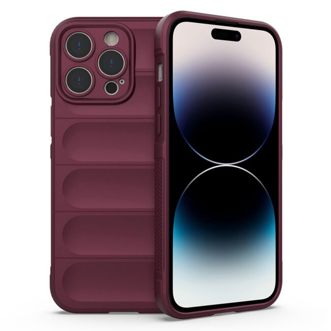Husa pentru  iPhone 14 Pro  Liquid Silicone, Microfibre Lining, Non-Slip Airbag Design, bordeaux