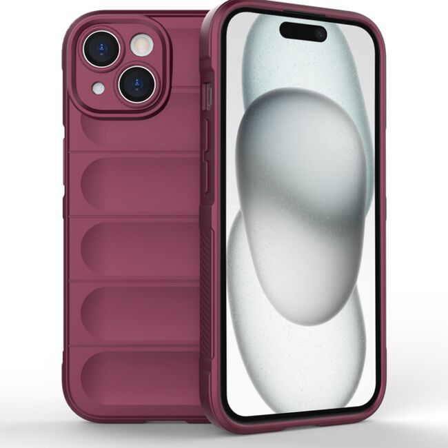 Husa pentru  iPhone 15 Liquid Silicone, Microfibre Lining, Non-Slip Airbag Design, bordeaux