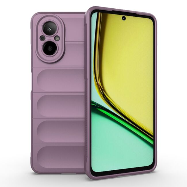 Husa pentru  Realme C67 4G Liquid Silicone, Microfibre Lining, Non-Slip Airbag Design, mov