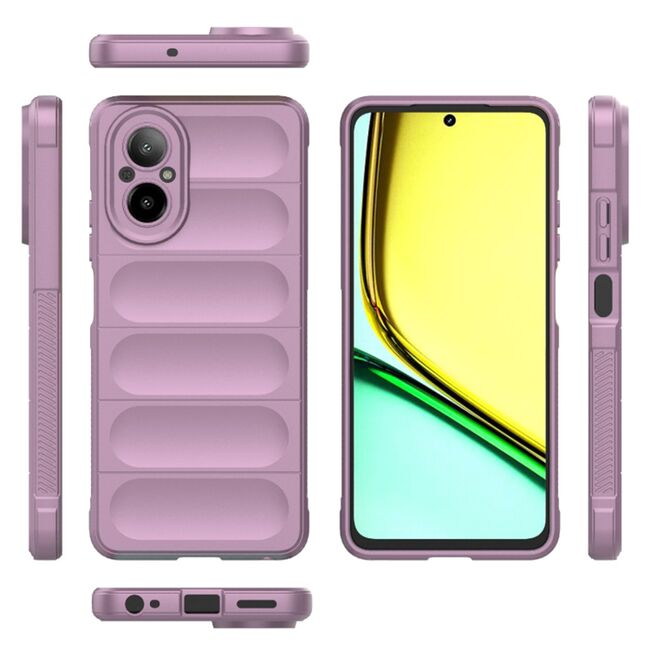 Husa pentru  Realme C67 4G Liquid Silicone, Microfibre Lining, Non-Slip Airbag Design, mov
