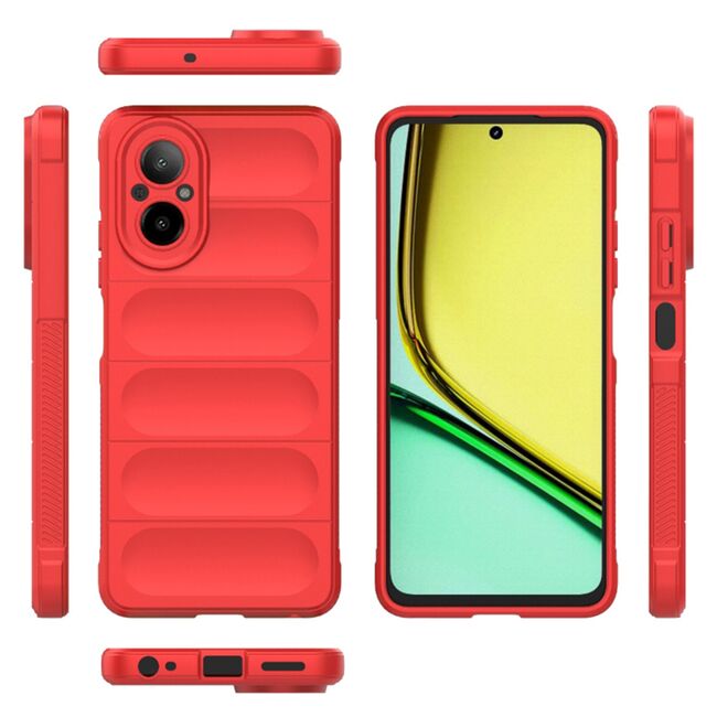 Husa pentru  Realme C67 4G Liquid Silicone, Microfibre Lining, Non-Slip Airbag Design, rosu