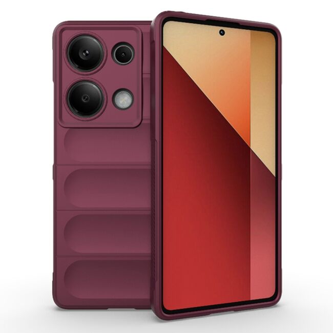 Husa pentru  Xiaomi Redmi Note 13 Pro 4G Liquid Silicone, Microfibre Lining, Non-Slip Airbag Design, burgundy