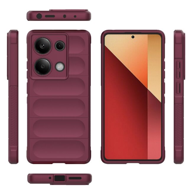 Husa pentru  Xiaomi Redmi Note 13 Pro 4G Liquid Silicone, Microfibre Lining, Non-Slip Airbag Design, burgundy
