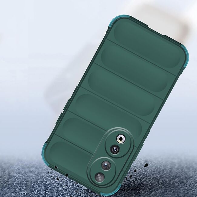 Husa pentru Honor 90 Liquid Silicone, Microfibre Lining, Non-Slip Airbag Design, verde
