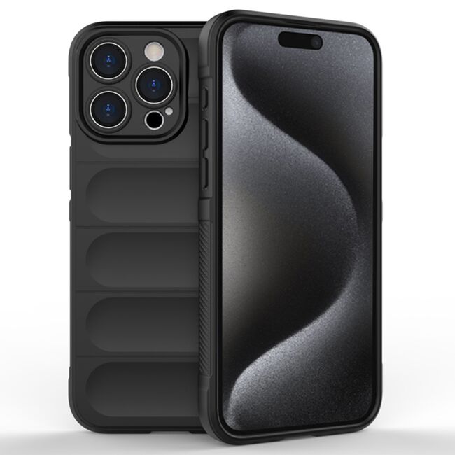 Husa pentru  iPhone 15 Pro Max Liquid Silicone, Microfibre Lining, Non-Slip Airbag Design, negru