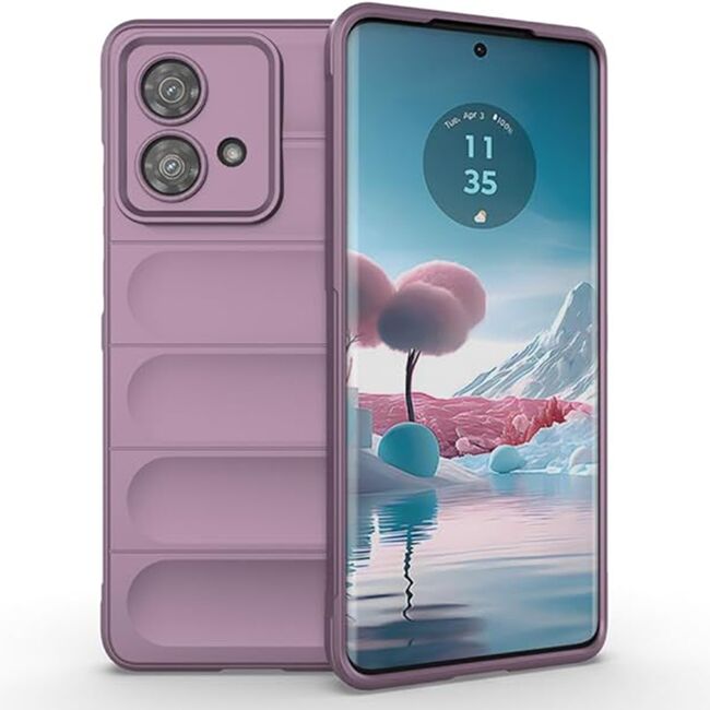 Husa pentru  Motorola Edge 40 NEO Liquid Silicone, Microfibre Lining, Non-Slip Airbag Design, mov