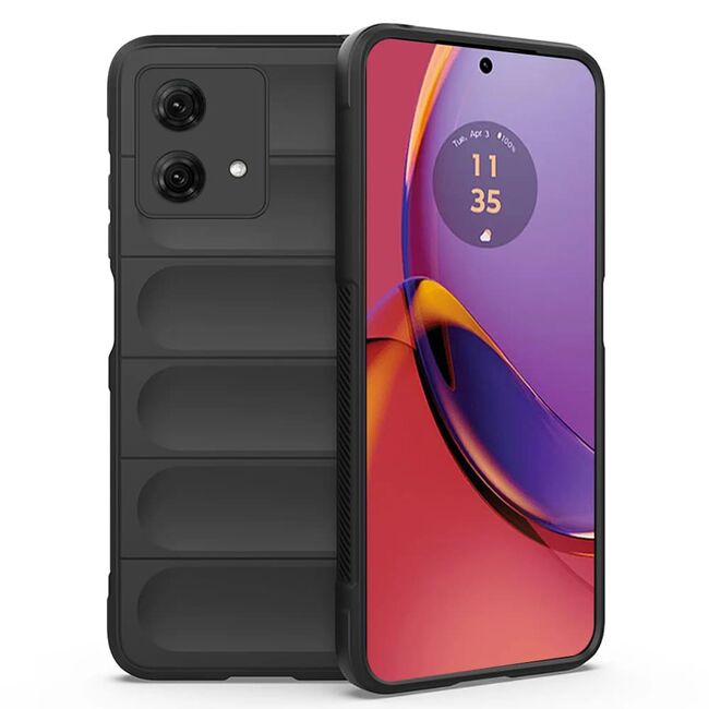 Husa pentru  Motorola Moto G84 Liquid Silicone, Microfibre Lining, Non-Slip Airbag Design, negru