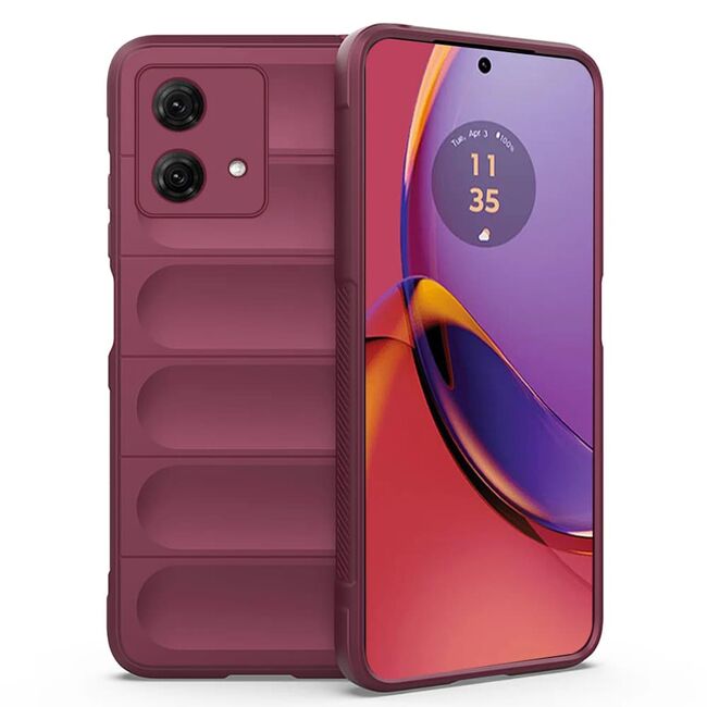Husa pentru  Motorola Moto G84 Liquid Silicone, Microfibre Lining, Non-Slip Airbag Design, bordeaux