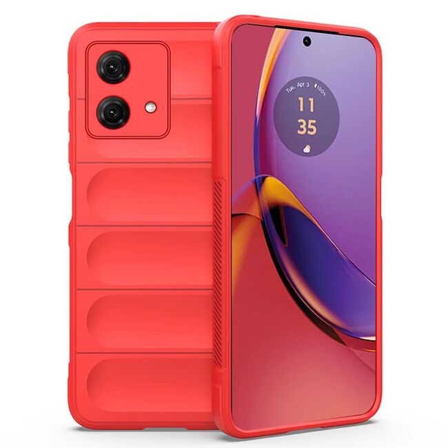 Husa pentru  Motorola Moto G84 Liquid Silicone, Microfibre Lining, Non-Slip Airbag Design, rosu