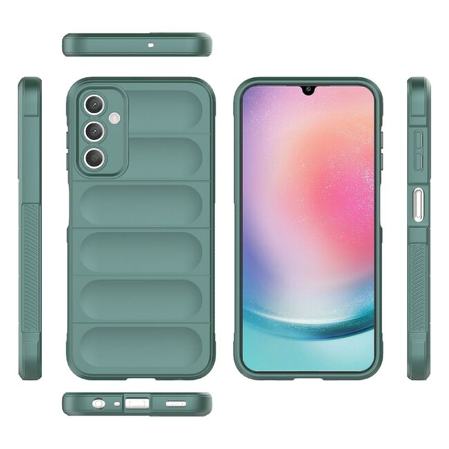 Husa pentru  Samsung Galaxy A25 Liquid Silicone, Microfibre Lining, Non-Slip Airbag Design, verde