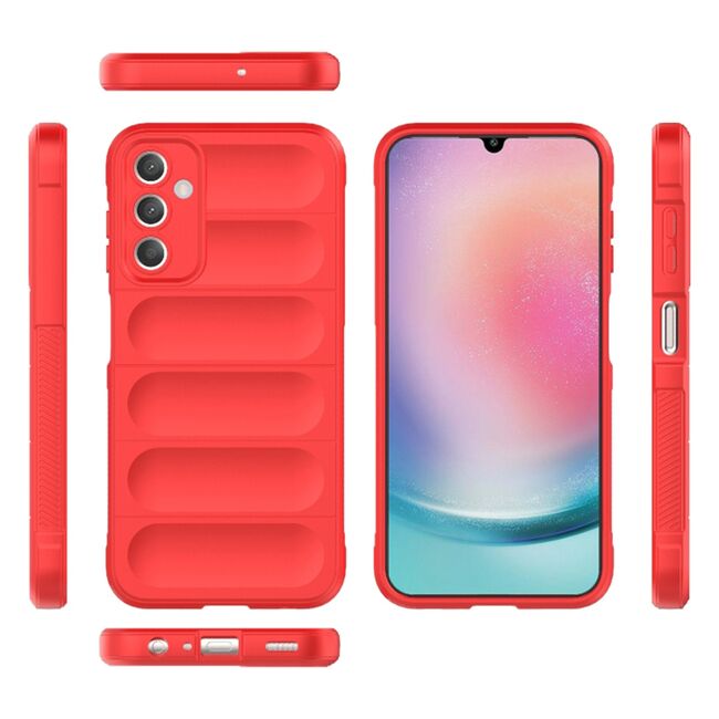 Husa pentru  Samsung Galaxy A25 Liquid Silicone, Microfibre Lining, Non-Slip Airbag Design, rosu