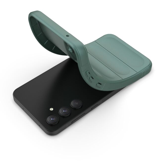 Husa pentru Samsung Galaxy A35 5G Liquid Silicone, Microfibre Lining, Non-Slip Airbag Design - green