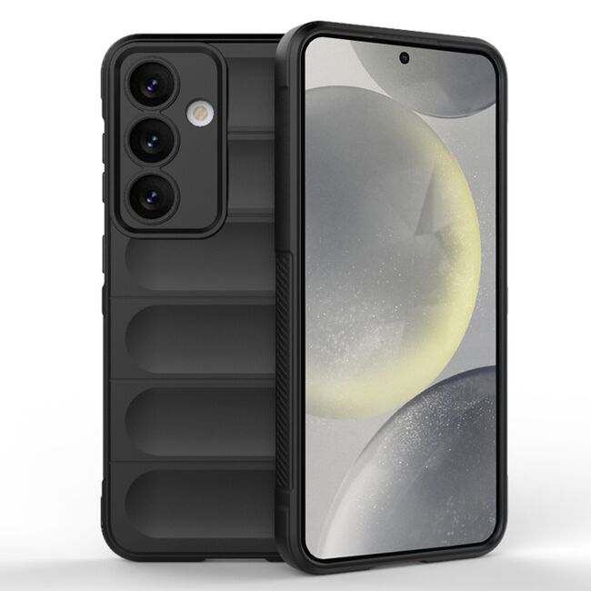 Husa pentru  Samsung Galaxy S24+ Plus Liquid Silicone, Microfibre Lining, Non-Slip Airbag Design, negru