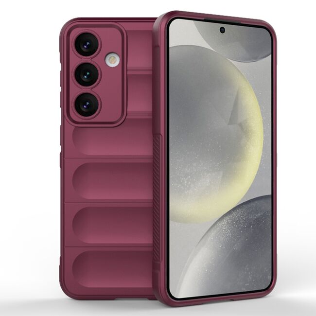 Husa pentru  Samsung Galaxy S24+ Plus Liquid Silicone, Microfibre Lining, Non-Slip Airbag Design, bordeaux