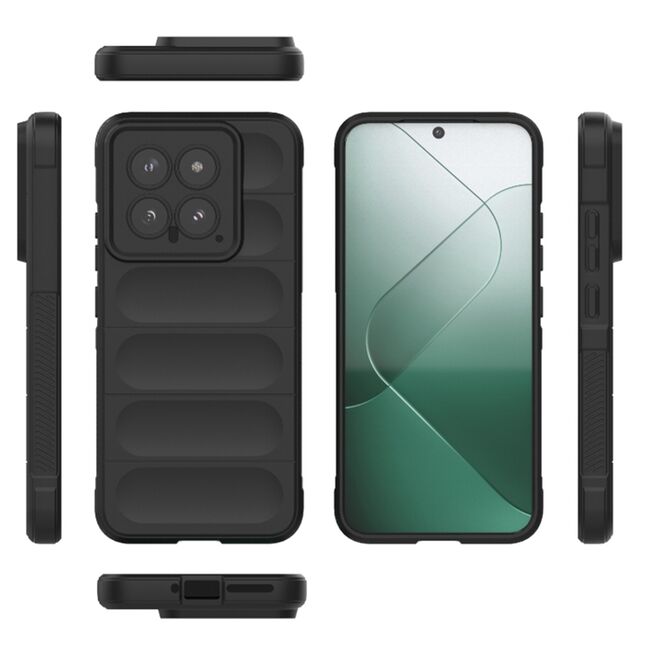 Husa pentru  Xiaomi 14 Liquid Silicone, Microfibre Lining, Non-Slip Airbag Design, negru