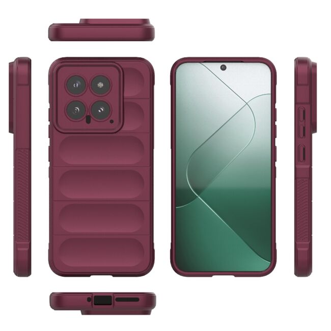 Husa pentru  Xiaomi 14 Liquid Silicone, Microfibre Lining, Non-Slip Airbag Design, burgundy