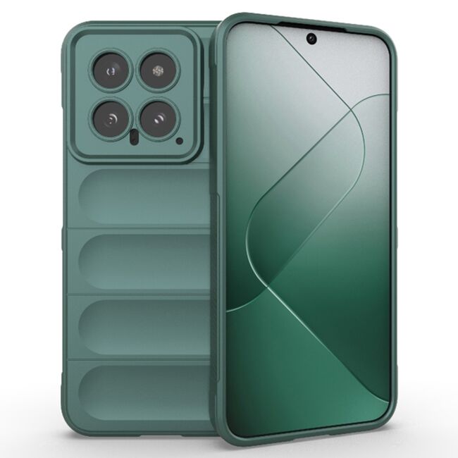 Husa pentru  Xiaomi 14 Liquid Silicone, Microfibre Lining, Non-Slip Airbag Design, verde