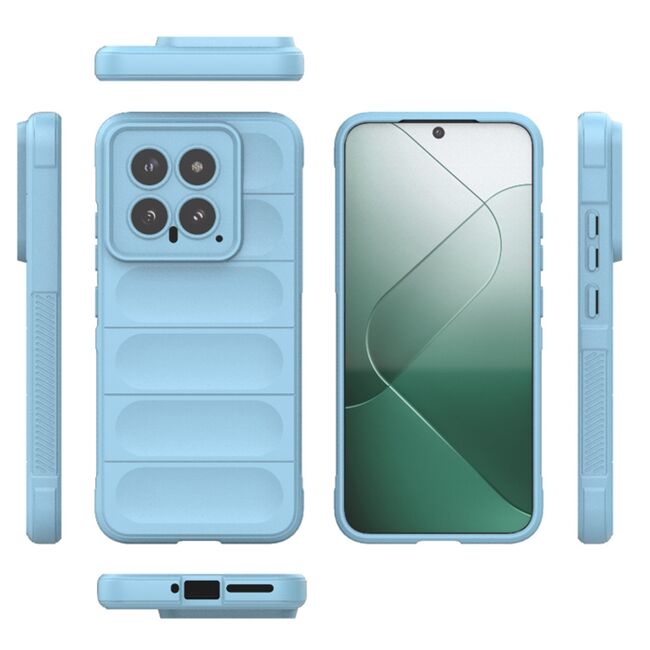 Husa pentru  Xiaomi 14 Liquid Silicone, Microfibre Lining, Non-Slip Airbag Design, verde