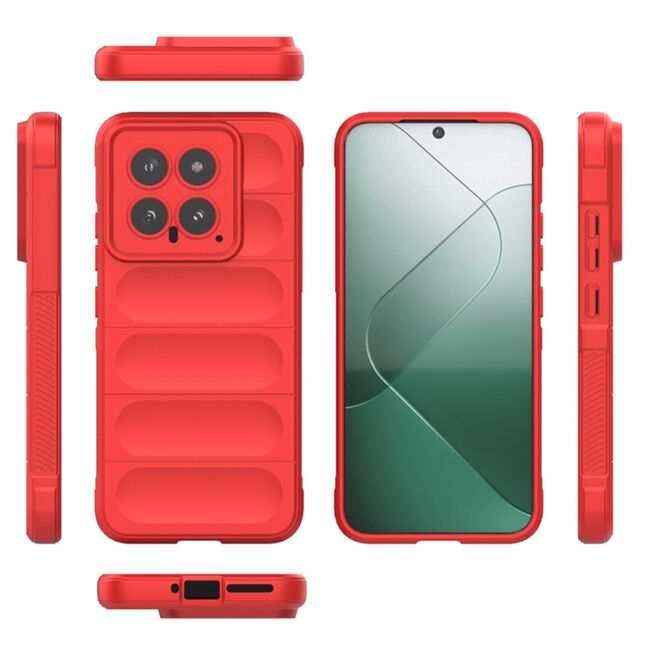 Husa pentru  Xiaomi 14 Liquid Silicone, Microfibre Lining, Non-Slip Airbag Design, rosu