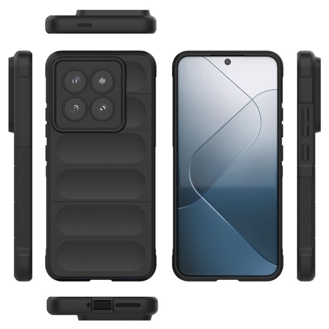 Husa pentru  Xiaomi 14 Pro Liquid Silicone, Microfibre Lining, Non-Slip Airbag Design, negru
