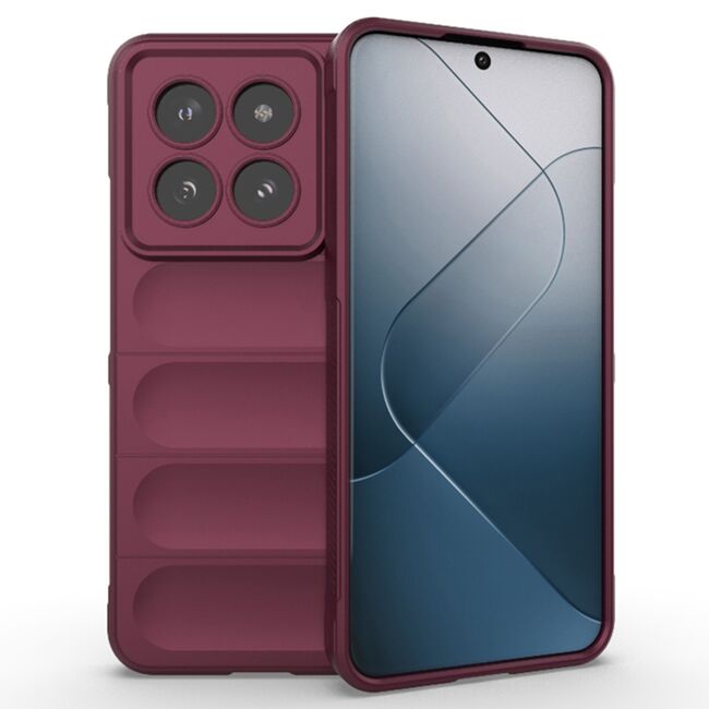 Husa pentru  Xiaomi 14 Pro Liquid Silicone, Microfibre Lining, Non-Slip Airbag Design, bordeaux