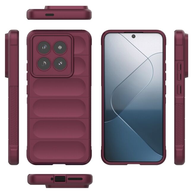 Husa pentru  Xiaomi 14 Pro Liquid Silicone, Microfibre Lining, Non-Slip Airbag Design, bordeaux