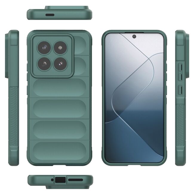 Husa pentru  Xiaomi 14 Pro Liquid Silicone, Microfibre Lining, Non-Slip Airbag Design, verde