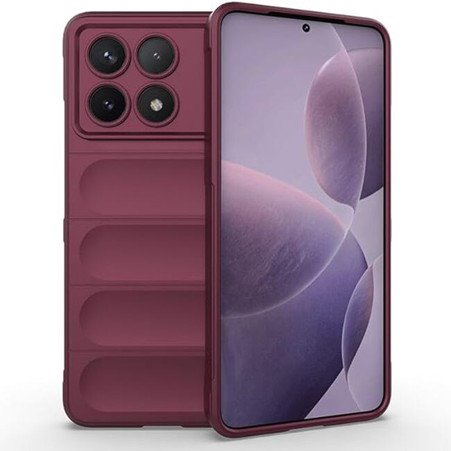 Husa pentru  Xiaomi Poco X6 Pro Liquid Silicone, Microfibre Lining, Non-Slip Airbag Design, burgundy