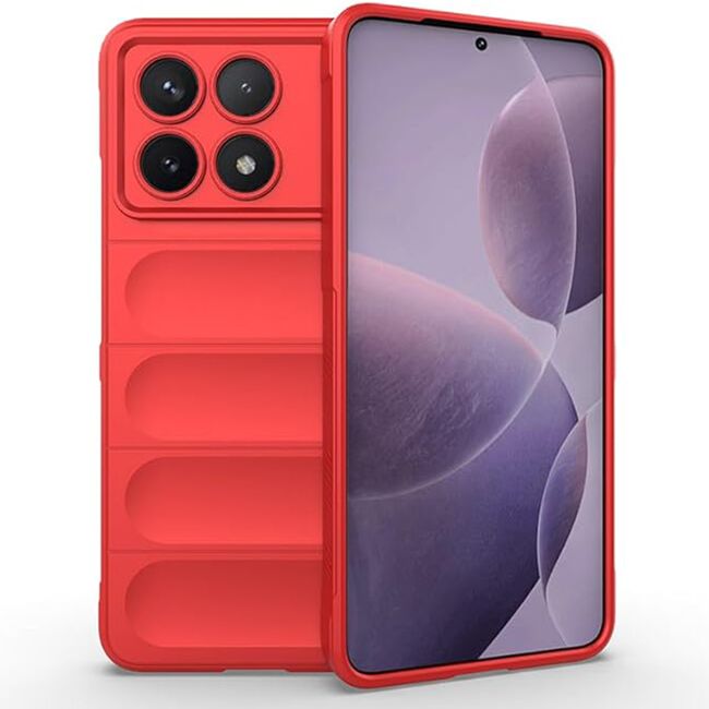 Husa pentru  Xiaomi Poco X6 Pro Liquid Silicone, Microfibre Lining, Non-Slip Airbag Design, rosu