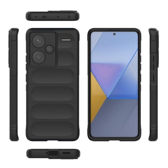 Husa pentru  Xiaomi Redmi Note 13 Pro+ Plus 5G Liquid Silicone, Microfibre Lining, Non-Slip Airbag Design, negru