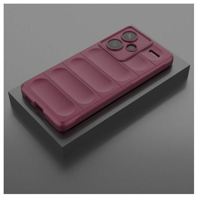 Husa pentru  Xiaomi Redmi Note 13 Pro+ Plus 5G Liquid Silicone, Microfibre Lining, Non-Slip Airbag Design, burgundy