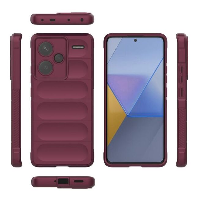 Husa pentru  Xiaomi Redmi Note 13 Pro+ Plus 5G Liquid Silicone, Microfibre Lining, Non-Slip Airbag Design, burgundy