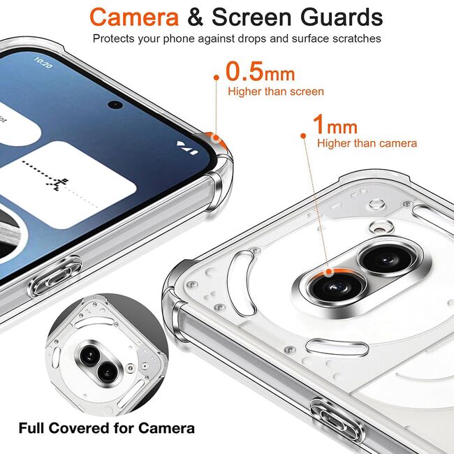 Husa pentru Nothing Phone 2a, 2a Plus Slim Anti-Shock 1.5mm, reinforced corners, Transparent