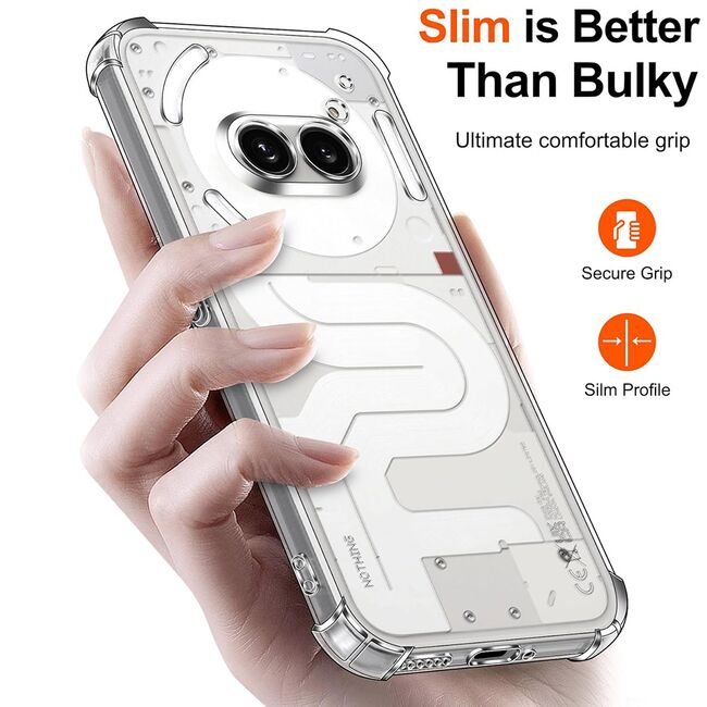 Husa pentru Nothing Phone 2a, 2a Plus Slim Anti-Shock 1.5mm, reinforced corners, Transparent