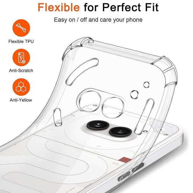 Husa pentru Nothing Phone 2a, 2a Plus Slim Anti-Shock 1.5mm, reinforced corners, Transparent