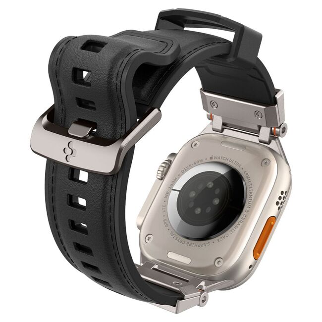 Curea Apple Watch 1/2/3/4/5/6/7/8/9/se/se 2/ultra/ultra 2 (42/44/45/49mm) Spigen DuraPro Armor PU, negru