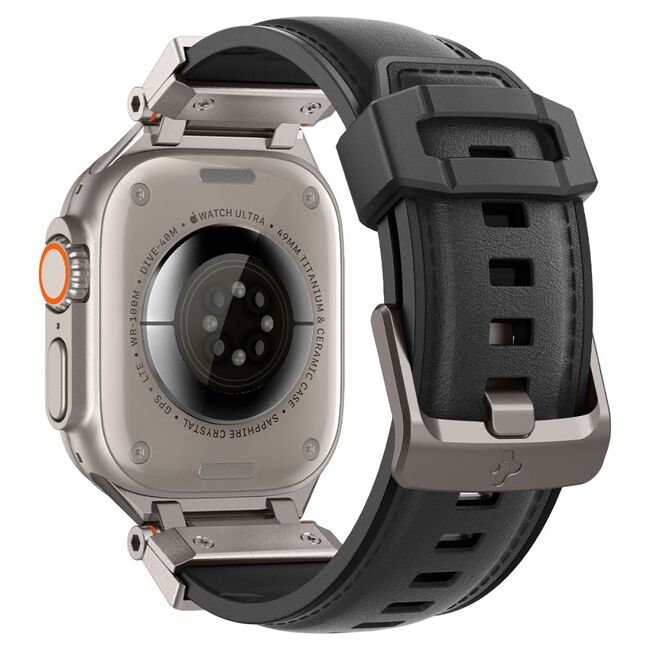 Curea Apple Watch 1/2/3/4/5/6/7/8/9/se/se 2/ultra/ultra 2 (42/44/45/49mm) Spigen DuraPro Armor PU, negru