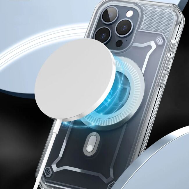 Husa iPhone 15 Pro Supcase Unicorn Beetle Pro MagSafe, transparenta