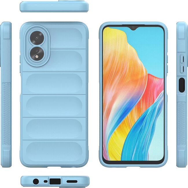 Husa pentru  Oppo A18, A38 Liquid Silicone, Microfibre Lining, Non-Slip Airbag Design, blue