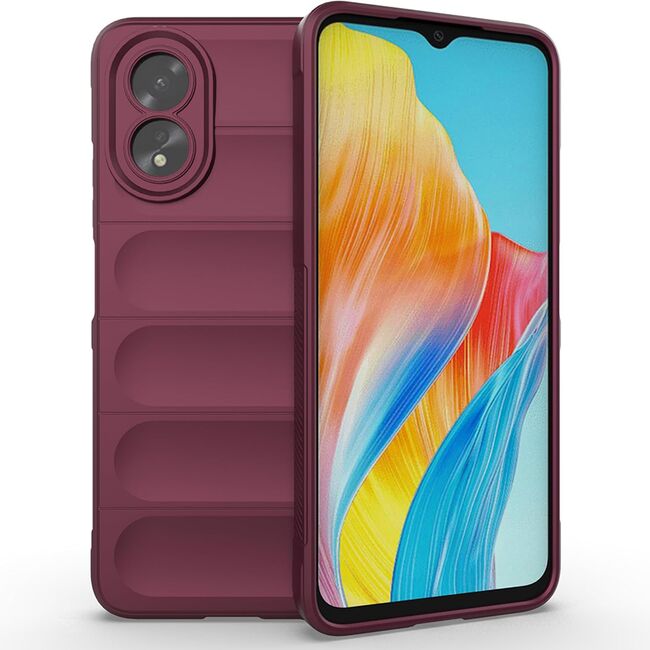 Husa pentru  Oppo A18, A38 Liquid Silicone, Microfibre Lining, Non-Slip Airbag Design, burgundy
