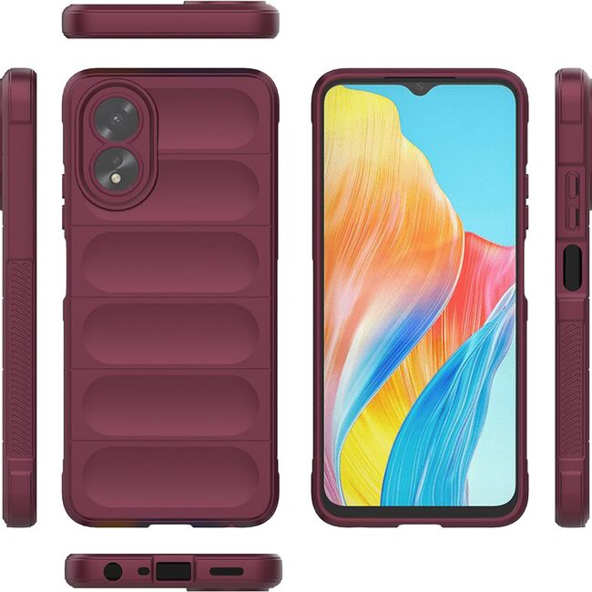 Husa pentru  Oppo A18, A38 Liquid Silicone, Microfibre Lining, Non-Slip Airbag Design, burgundy