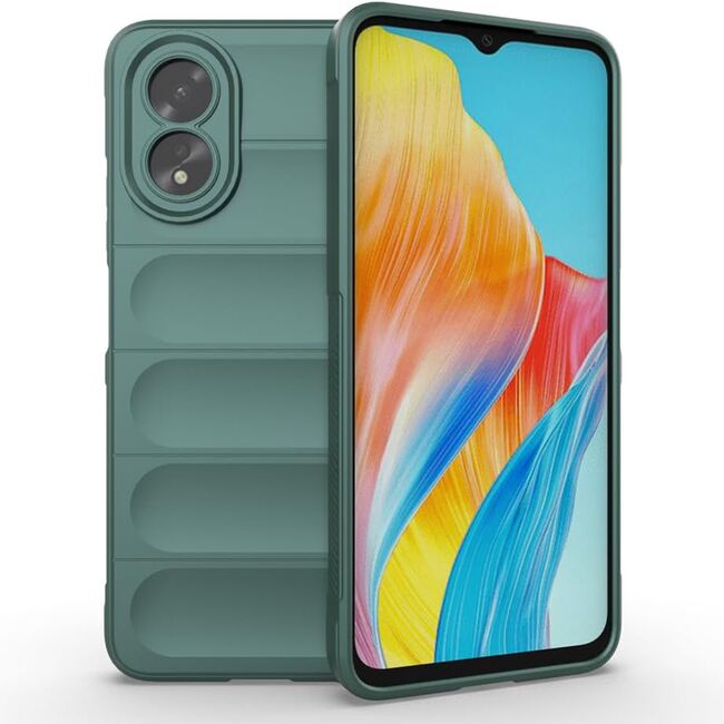 Husa pentru  Oppo A18, A38 Liquid Silicone, Microfibre Lining, Non-Slip Airbag Design, verde