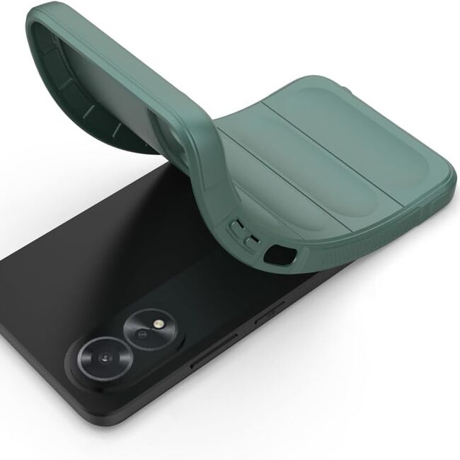 Husa pentru  Oppo A18, A38 Liquid Silicone, Microfibre Lining, Non-Slip Airbag Design, verde
