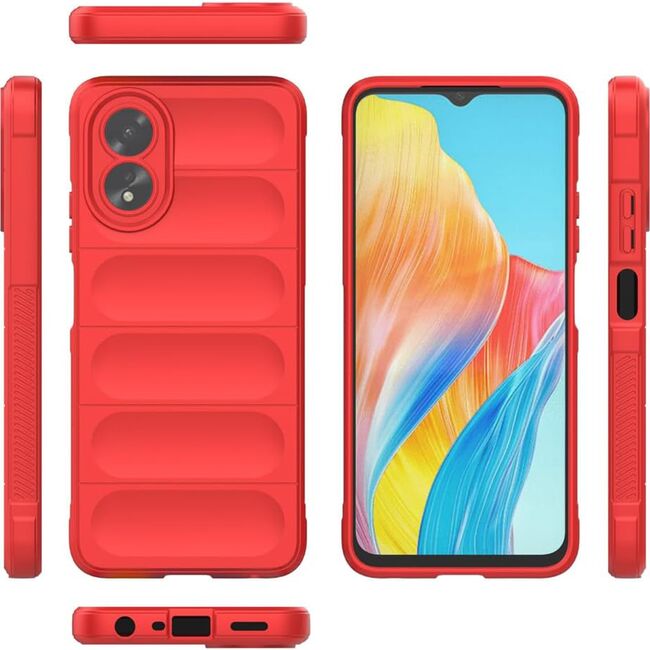 Husa pentru  Oppo A18, A38 Liquid Silicone, Microfibre Lining, Non-Slip Airbag Design, rosu