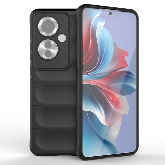 Husa pentru Oppo Reno 11F Liquid Silicone, Microfibre Lining, Non-Slip Airbag Design, negru