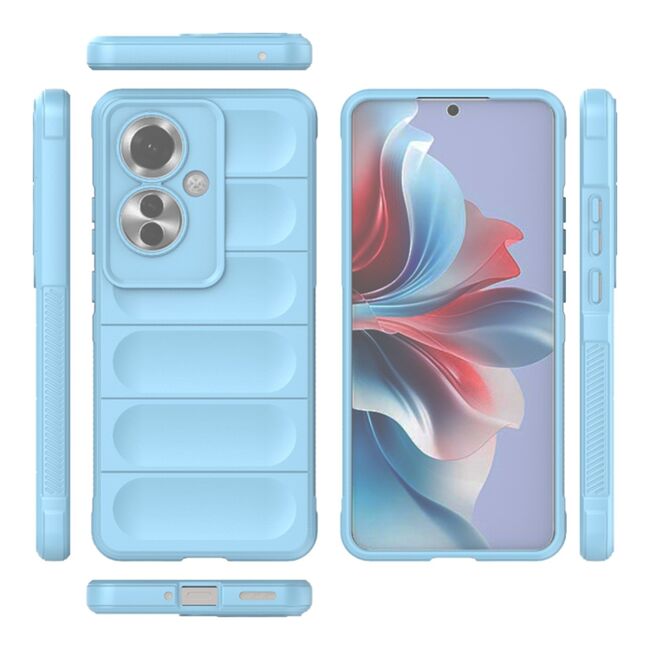 Husa pentru Oppo Reno 11F Liquid Silicone, Microfibre Lining, Non-Slip Airbag Design, bleu
