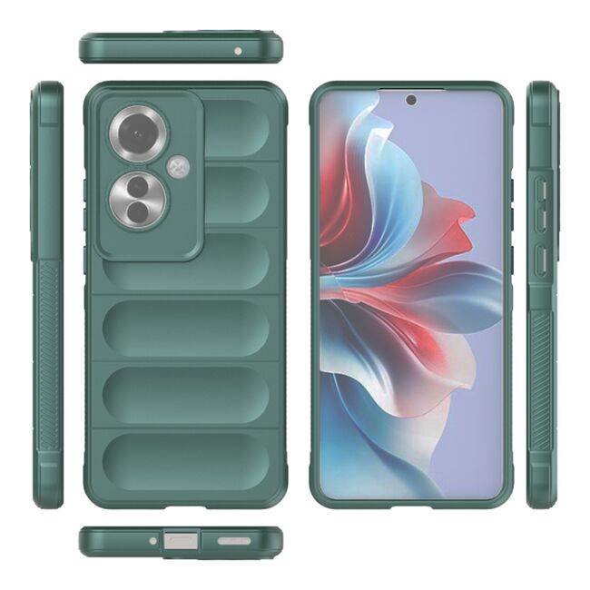 Husa pentru Oppo Reno 11F Liquid Silicone, Microfibre Lining, Non-Slip Airbag Design, verde