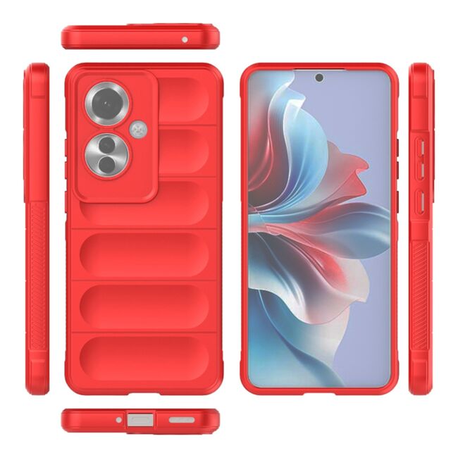 Husa pentru Oppo Reno 11F Liquid Silicone, Microfibre Lining, Non-Slip Airbag Design, rosu